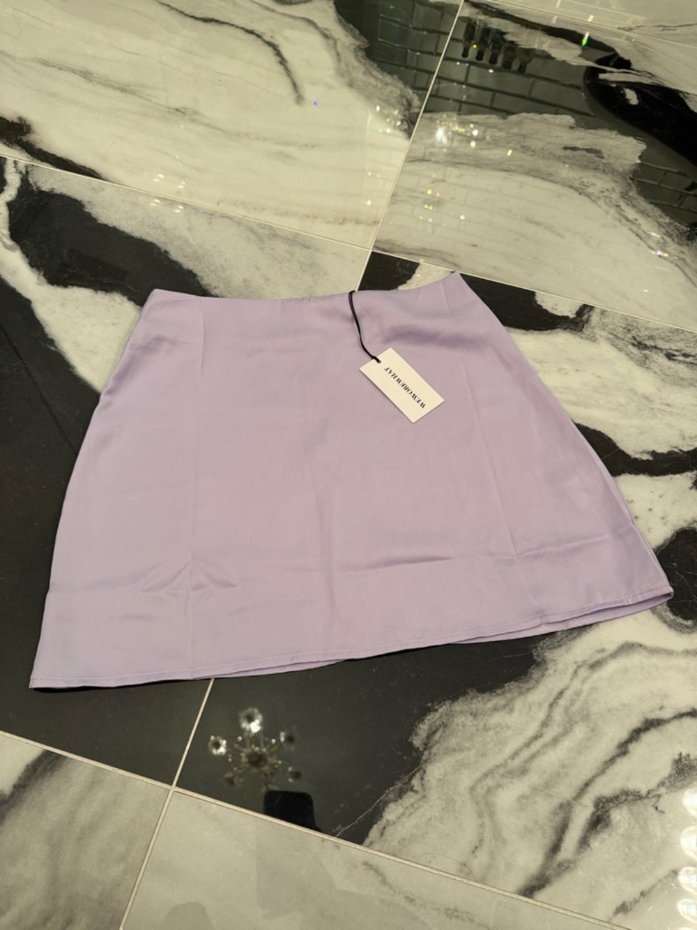We Wore What -Lavender A-Line Mini Skirt